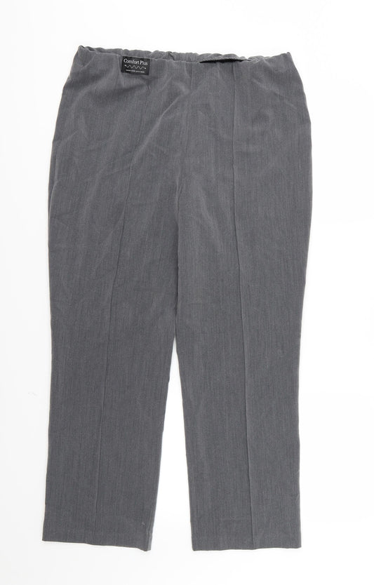 Vida Vi Womens Grey  Rayon Trousers  Size 14 L28 in