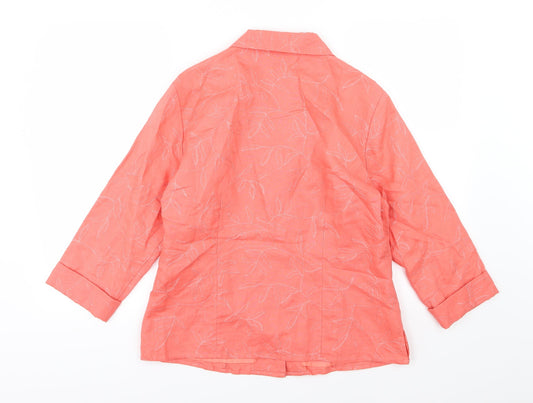 Anne Carson Womens Pink Floral  Jacket  Size L