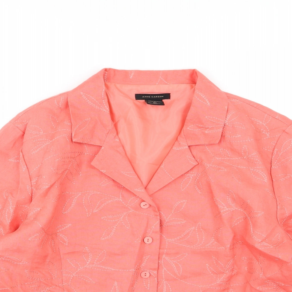 Anne Carson Womens Pink Floral  Jacket  Size L