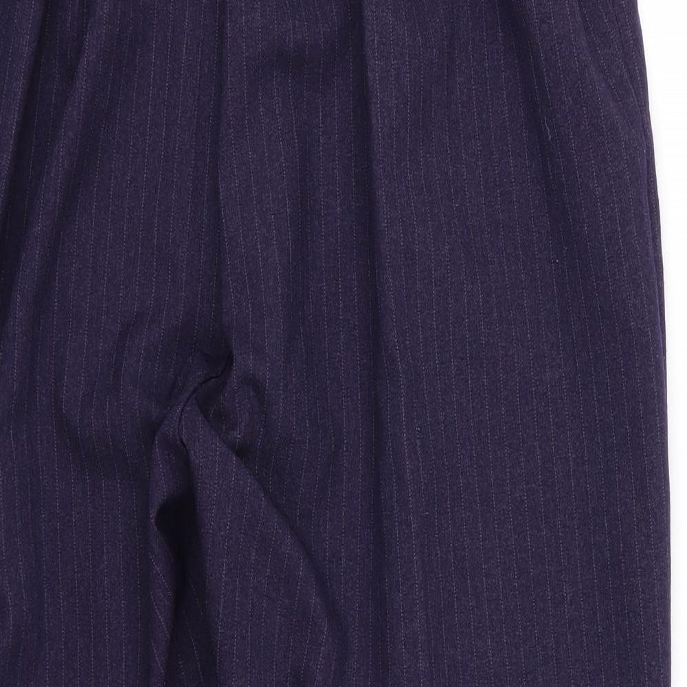 Preworn Womens Purple Striped Rayon Trousers  Size 34 in L24 in