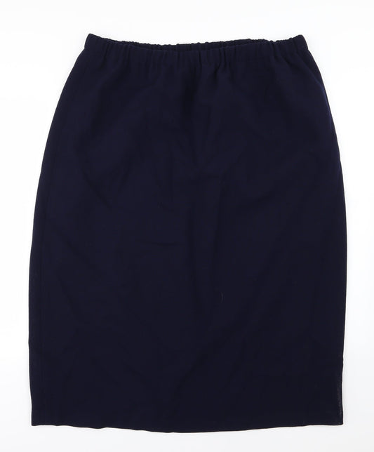 Preworn Womens Blue  Rayon Straight & Pencil Skirt Size 40 in