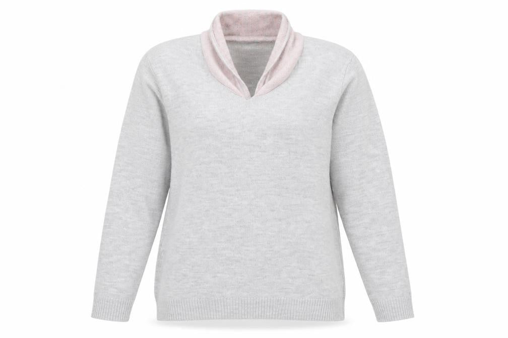 Front view of Mia Moda women’s grey jumper, size M