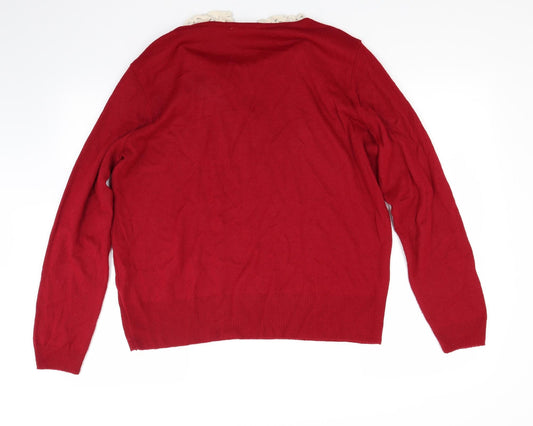 Preworn Womens Red  Knit Pullover Jumper Size L