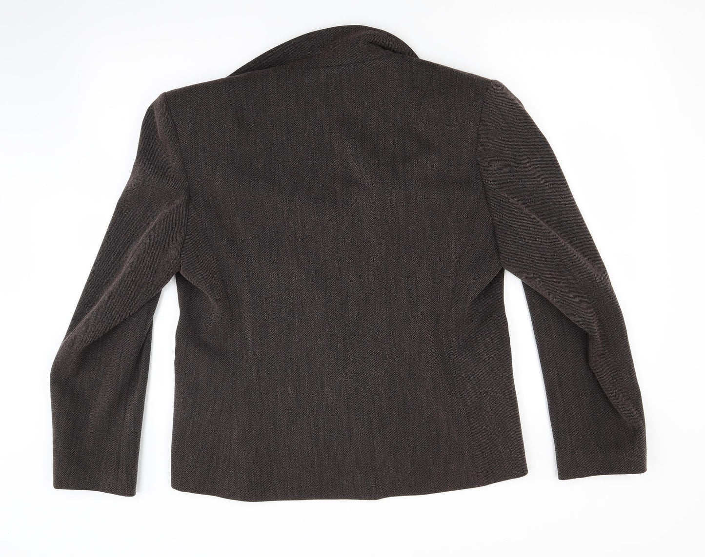 Ambience Womens Brown  Knit Jacket Blazer Size 16