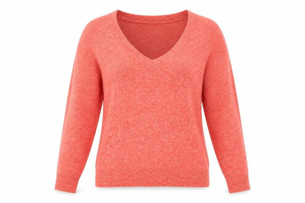 Front view of H&M women’s orange knit jumper, size XS