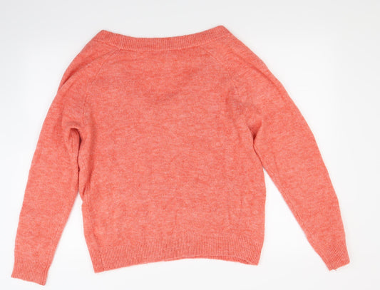H&M Womens Orange  Knit Pullover Jumper Size XS