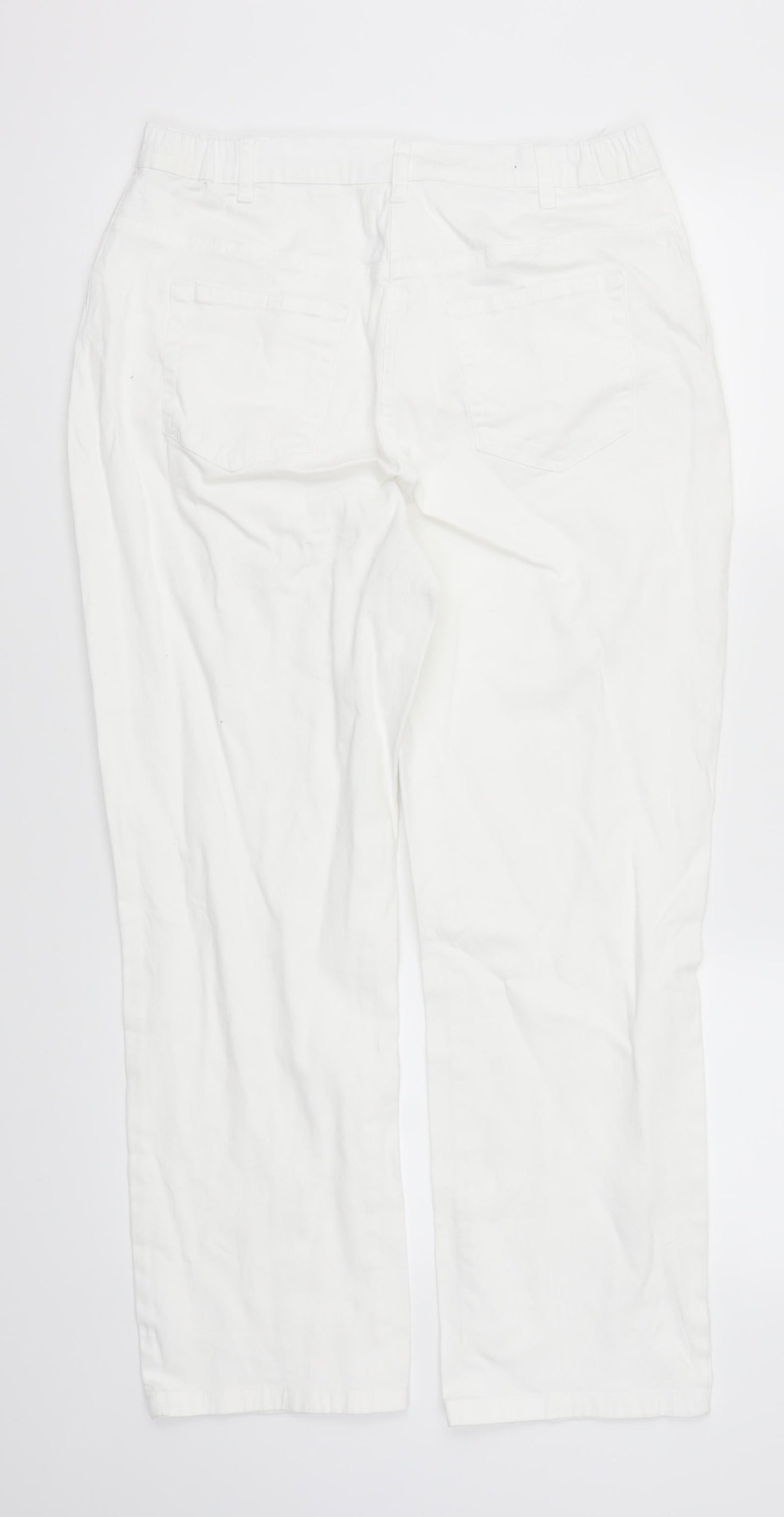 Preworn Womens White  Denim Straight Jeans Size 30 in L25 in