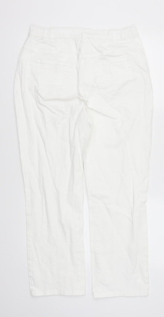 Preworn Womens White  Denim Straight Jeans Size 30 in L25 in