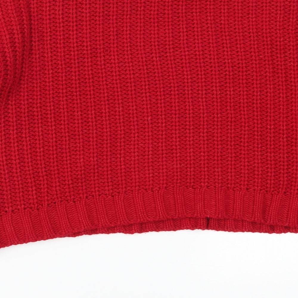Cooperative Womens Red Striped  Pullover Jumper Size S