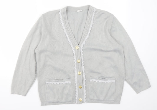 Preito Calleti Womens Grey   Cardigan Jumper Size S