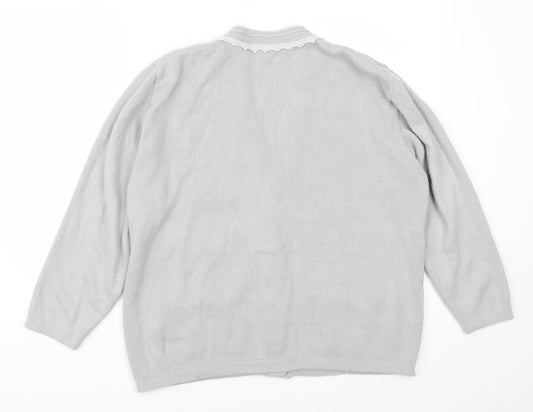 Preito Calleti Womens Grey   Cardigan Jumper Size S