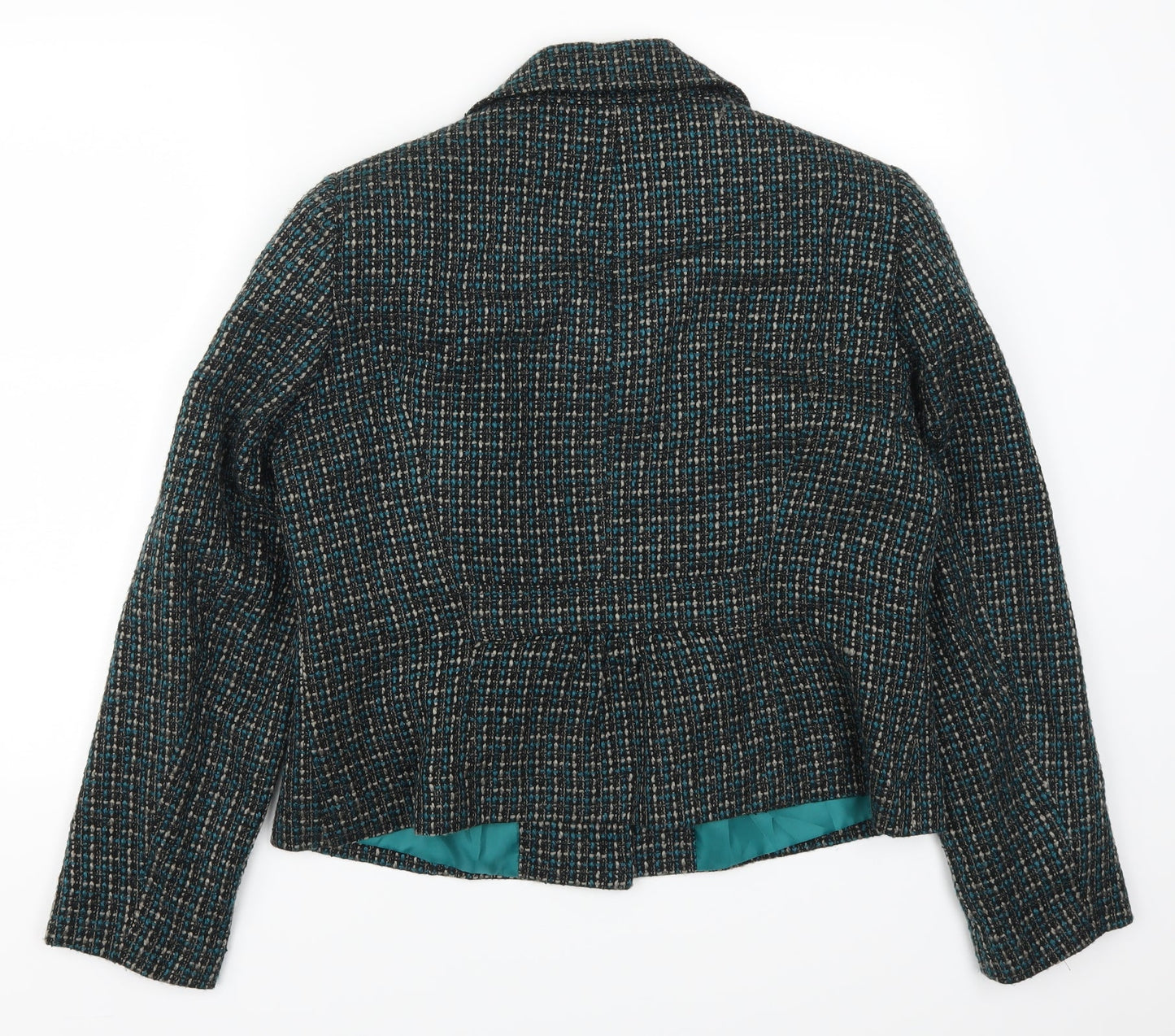 Classics Womens Blue Check  Pea Coat Coat Size 16
