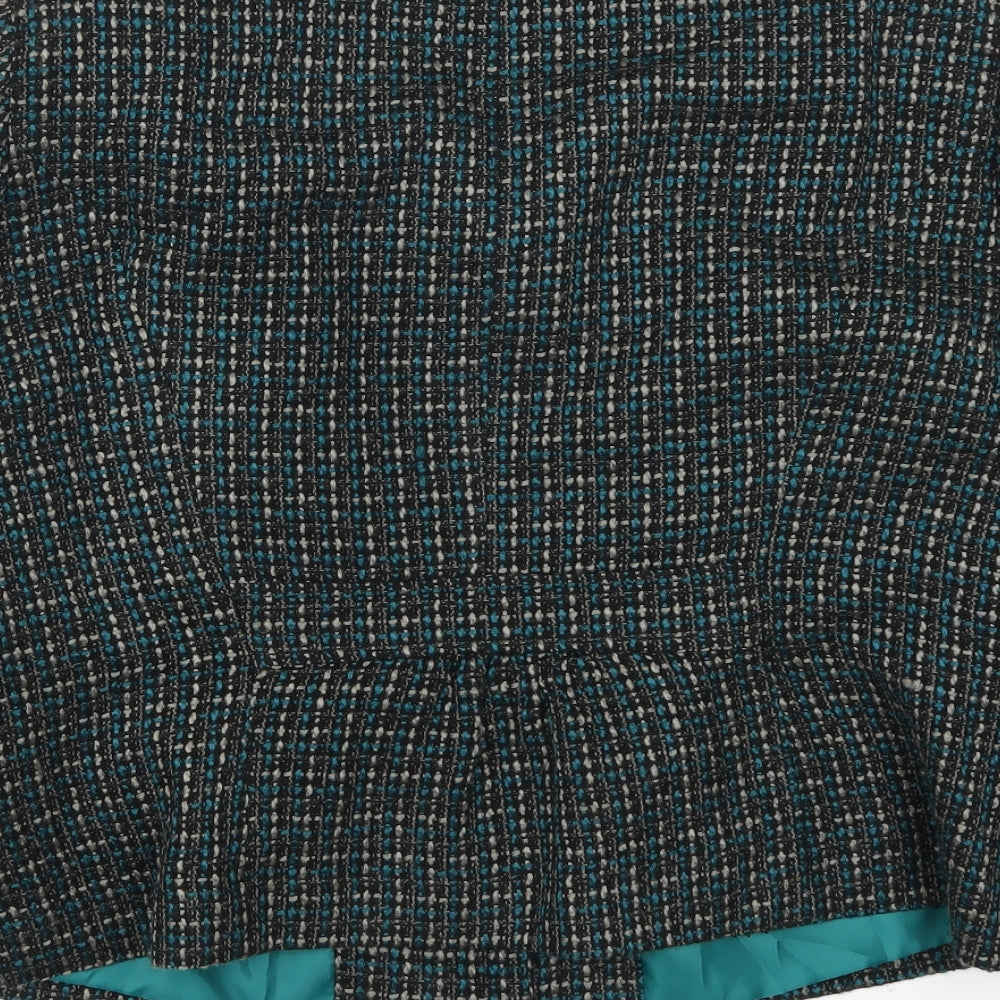 Classics Womens Blue Check  Pea Coat Coat Size 16