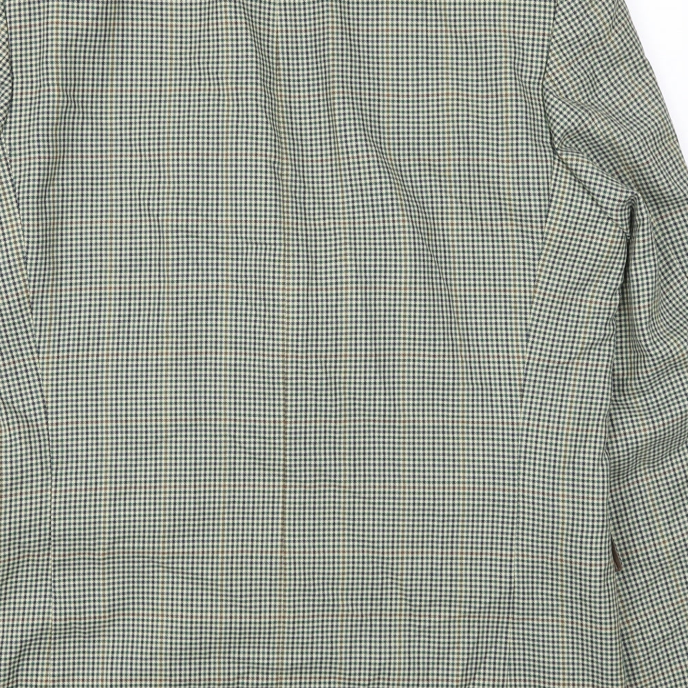 Van Kollen Mens Green Houndstooth  Jacket Suit Jacket Size 42