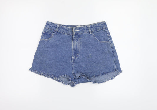 Native Youth Womens Blue  Denim Hot Pants Shorts Size XS
