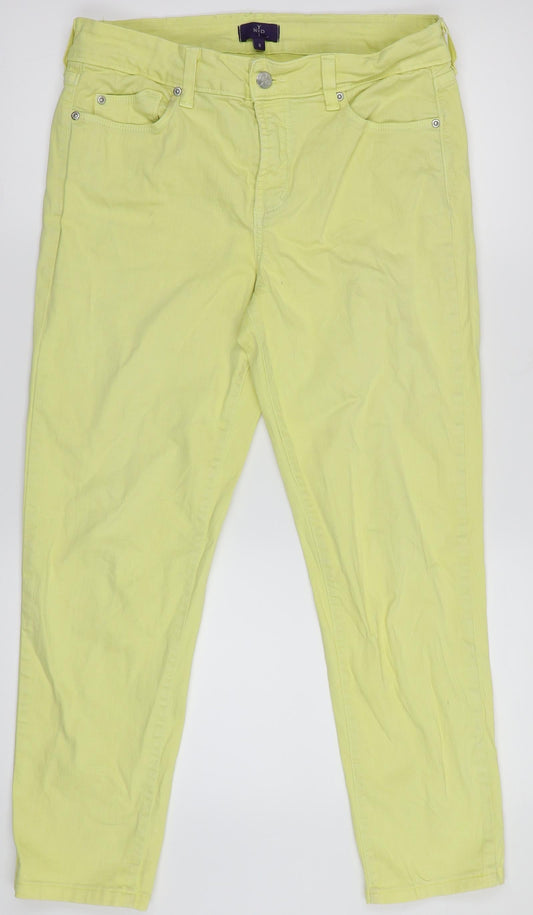 Preworn Womens Yellow  Denim Trousers  Size 8 L25.5 in