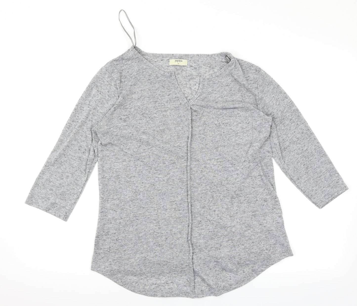 Papaya Womens Grey   Basic T-Shirt Size 12
