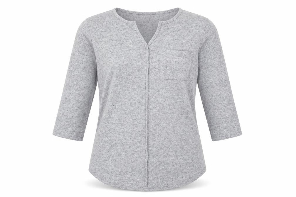 Front view of Papaya women’s grey basic t-shirt, size UK 12