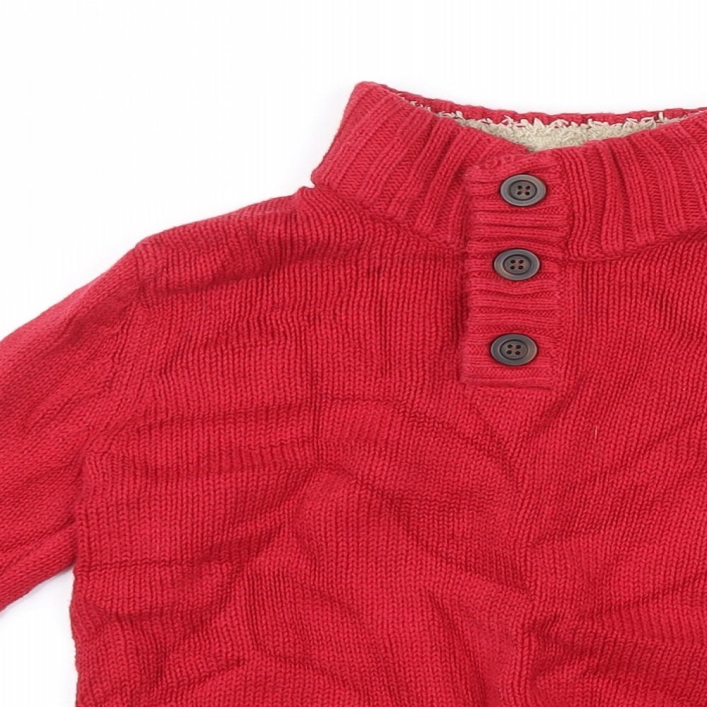 Lands' End Boys Red  Knit Pullover Jumper Size L