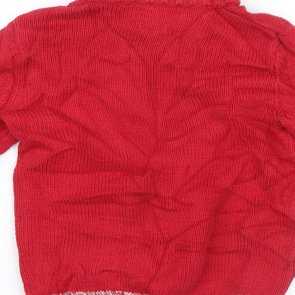 Lands' End Boys Red  Knit Pullover Jumper Size L