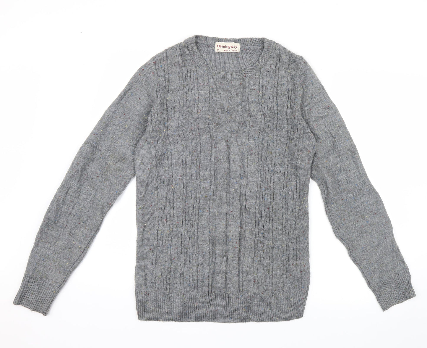 Hemingway Mens Grey  Knit Pullover Jumper Size M