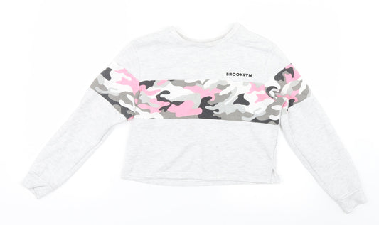 New Look Girls Grey  Knit Pullover Jumper Size S  - Brooklyn