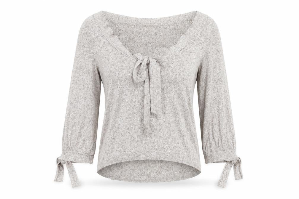 Front view of Et Vous women’s beige cardigan jumper, size UK 12