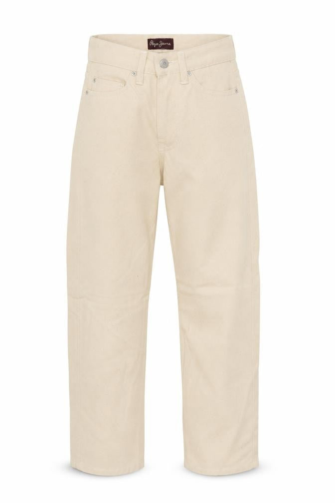 Front view of Pepe Jeans women’s beige straight jeans, size UK 22, in, 23-inch leg
