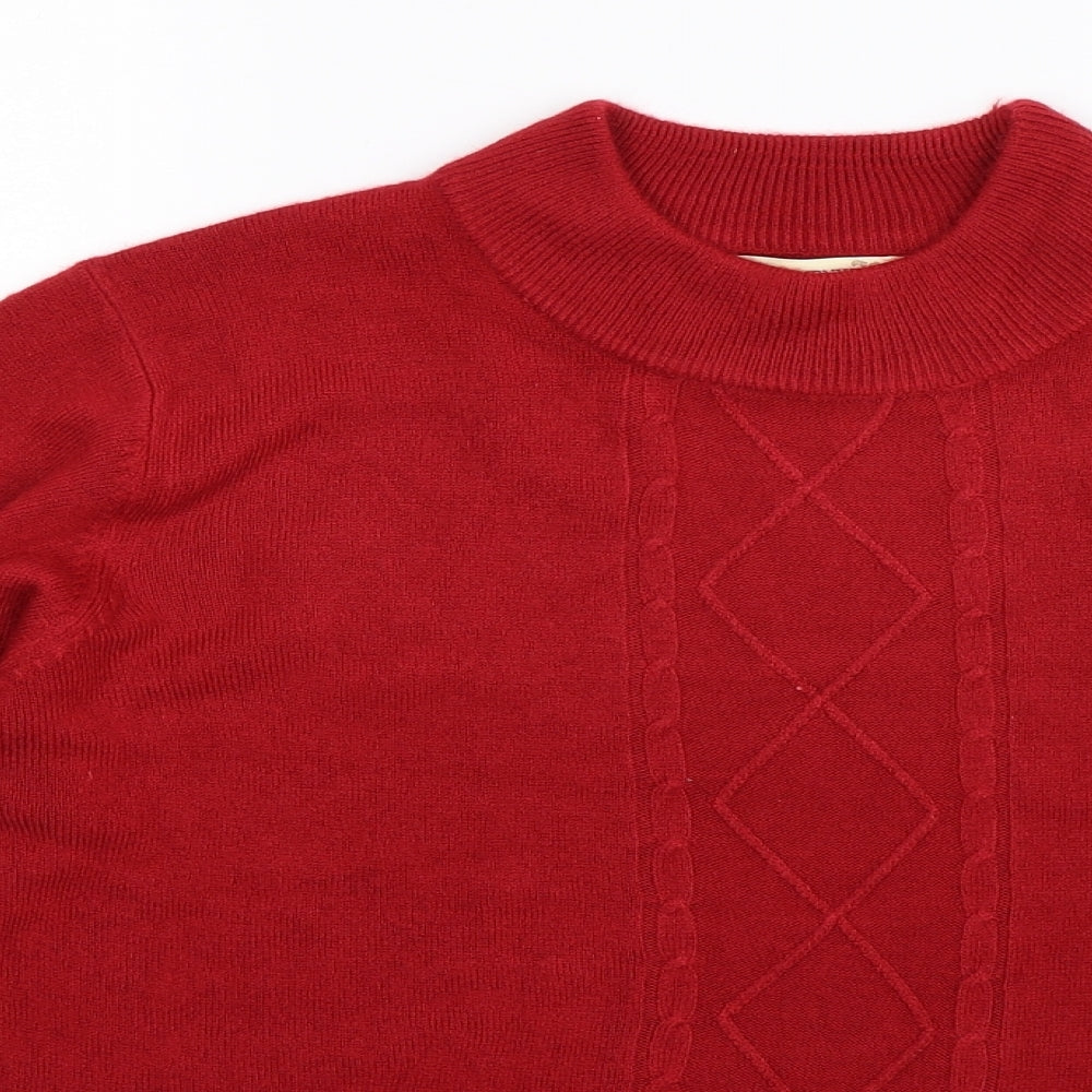 First Avenue Womens Red  Knit Pullover Jumper Size L