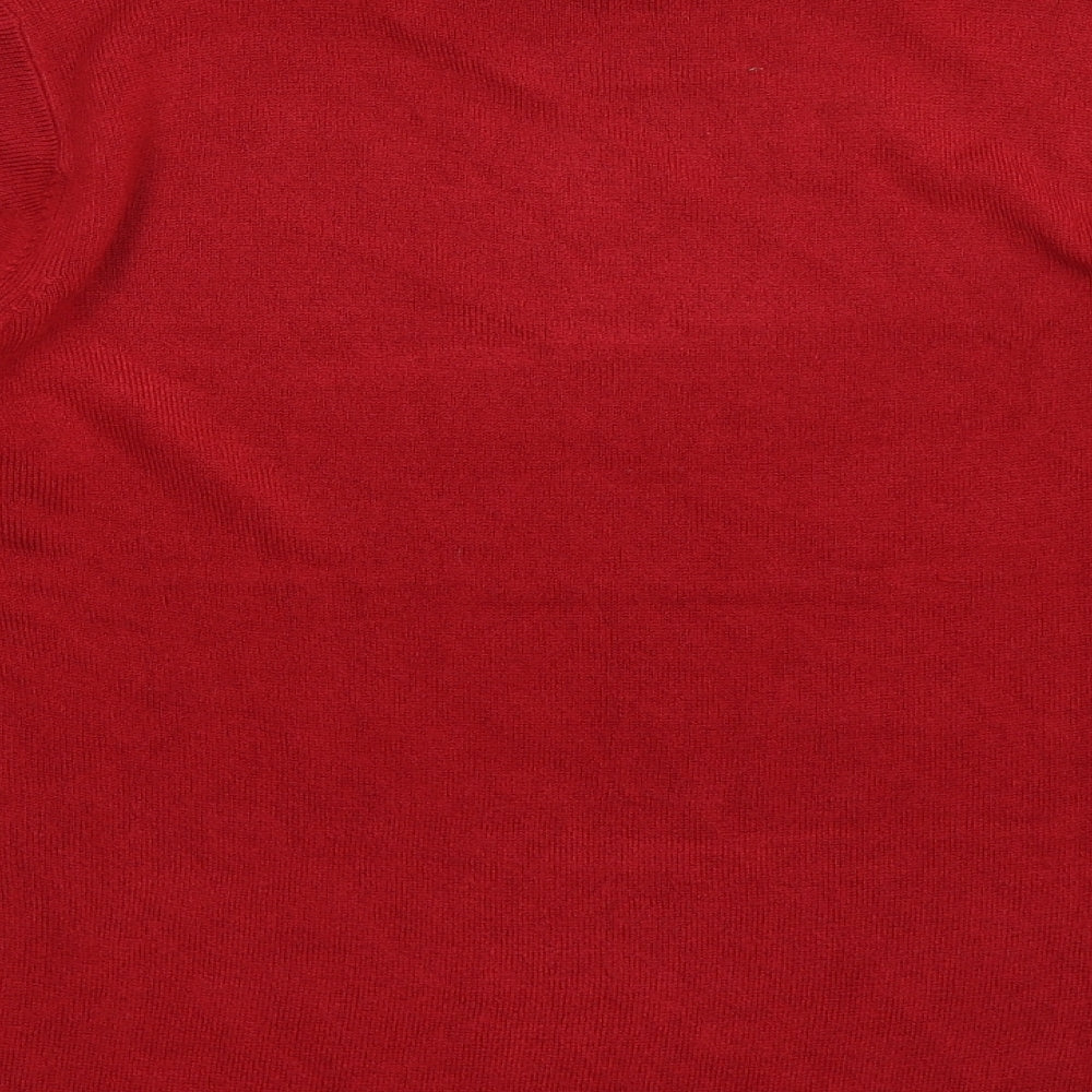First Avenue Womens Red  Knit Pullover Jumper Size L