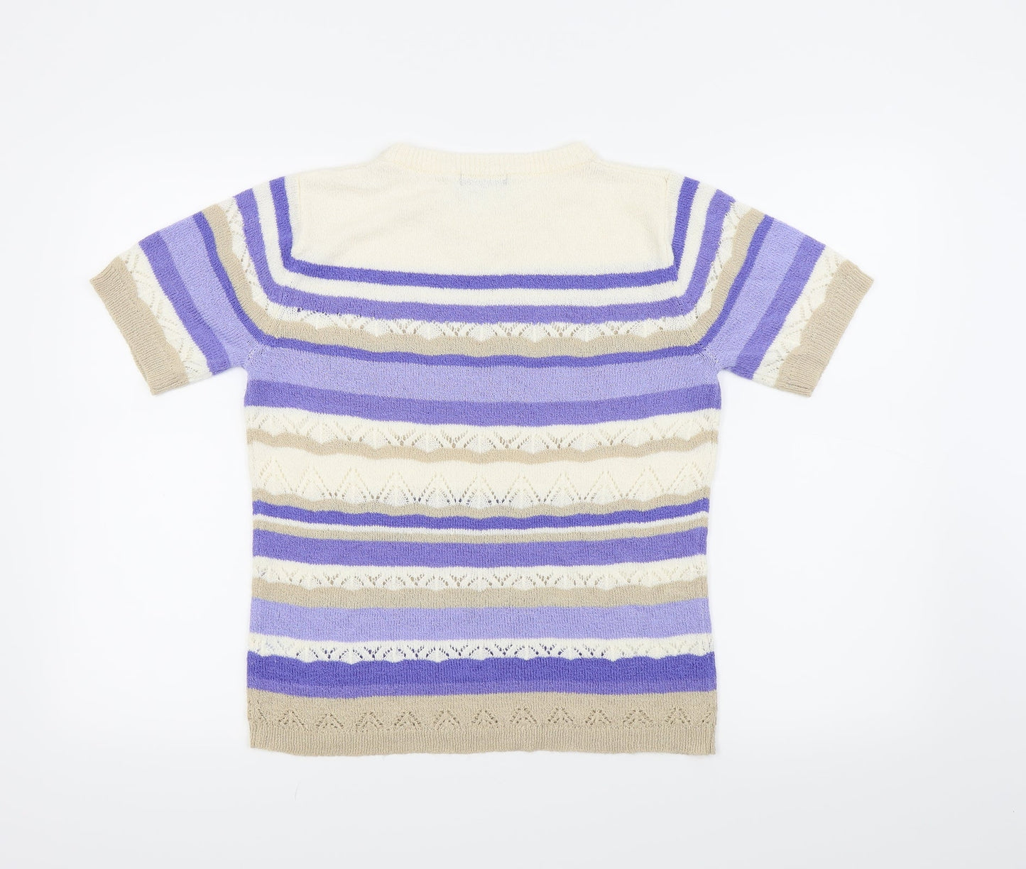 Bon Marché Womens Blue Striped  Basic T-Shirt Size S