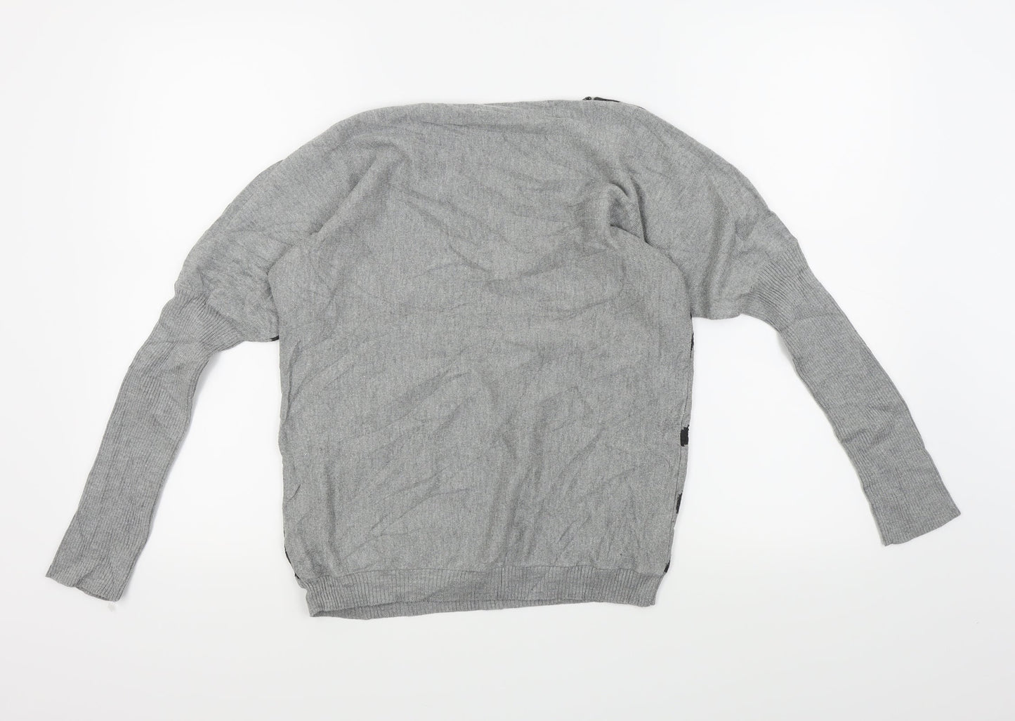 Linea Womens Grey Animal Print  Pullover Jumper Size S
