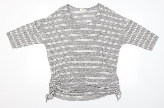 Papaya Womens Grey Striped  Basic Blouse Size XL