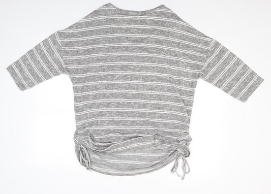 Papaya Womens Grey Striped  Basic Blouse Size XL