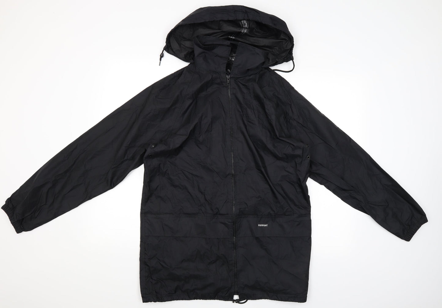 Highpoint Mens Black   Rain Coat Jacket Size S