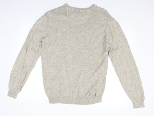 Lincoln Mens Ivory  Knit Pullover Jumper Size L