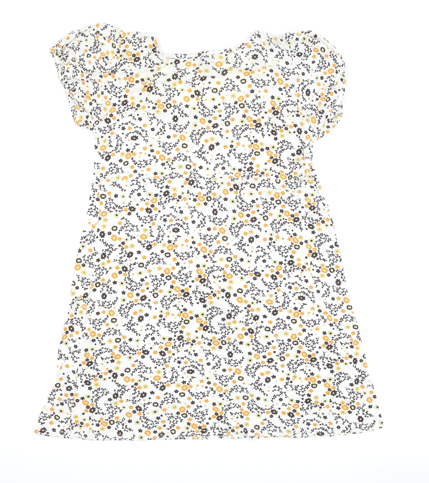 evie Womens White Floral  A-Line  Size 12