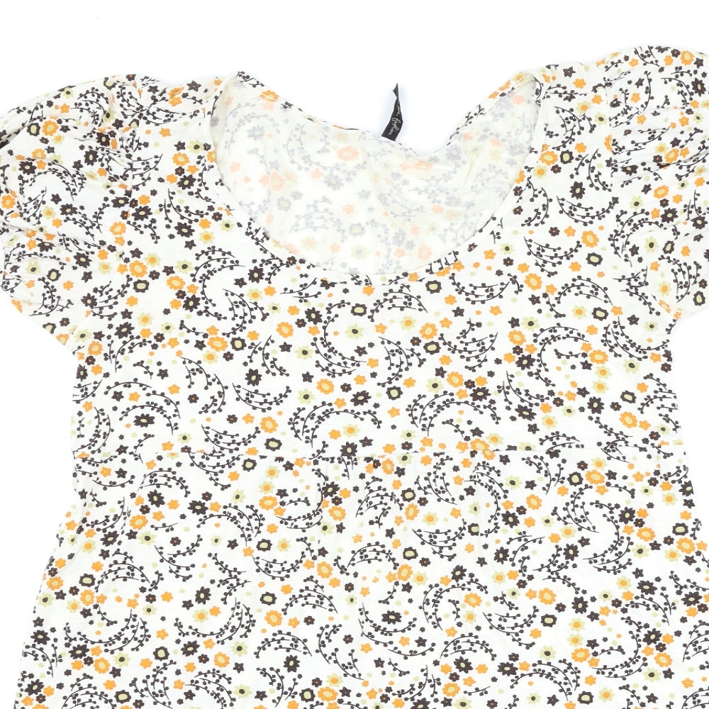 evie Womens White Floral  A-Line  Size 12