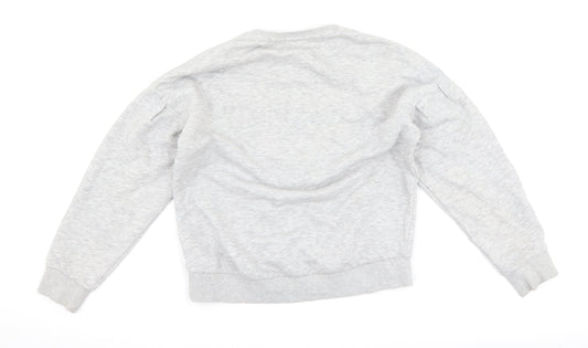 Marks and Spencer Girls Grey   Pullover Sweatshirt Size 10-11 Years  - slogan