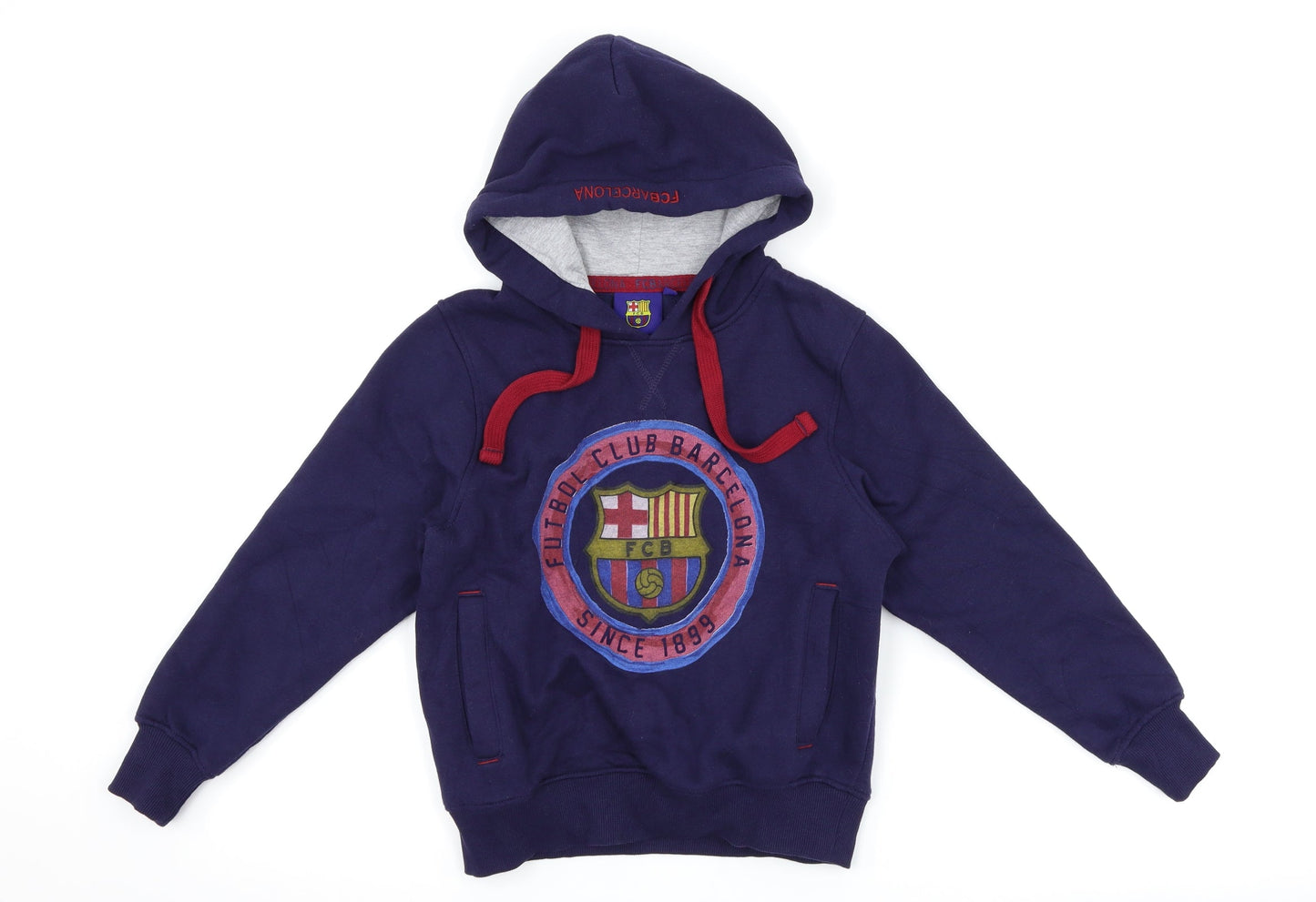 FC Barcelona Boys Blue   Pullover Hoodie Size S  - Barcelona FC