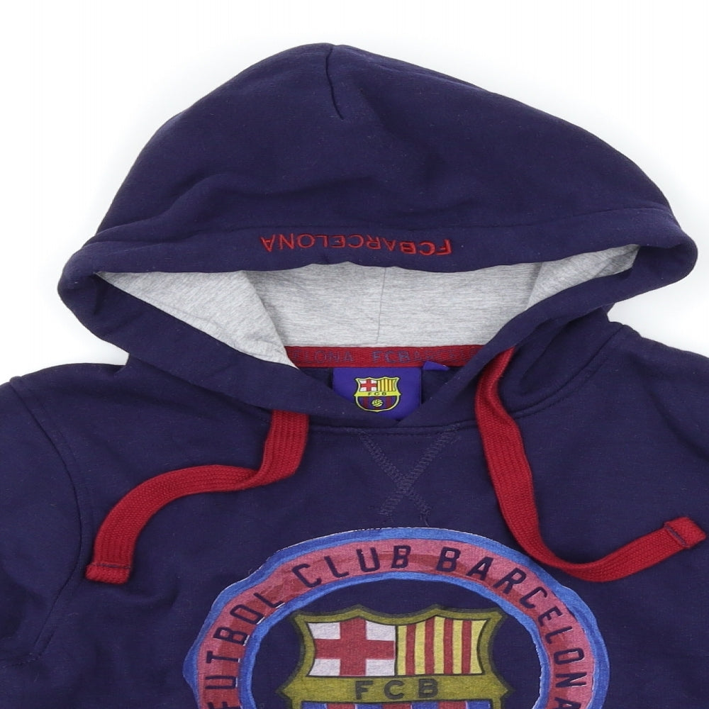 FC Barcelona Boys Blue   Pullover Hoodie Size S  - Barcelona FC