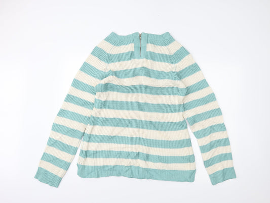 originals Womens Green Striped  Pullover Jumper Size XL