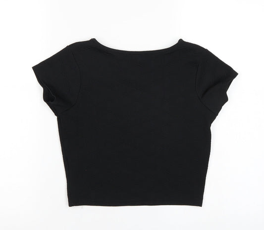 Firetra Womens Black   Basic T-Shirt Size S  - Cropped