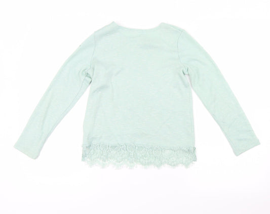 H&M Girls Green   Pullover Jumper Size 7-8 Years