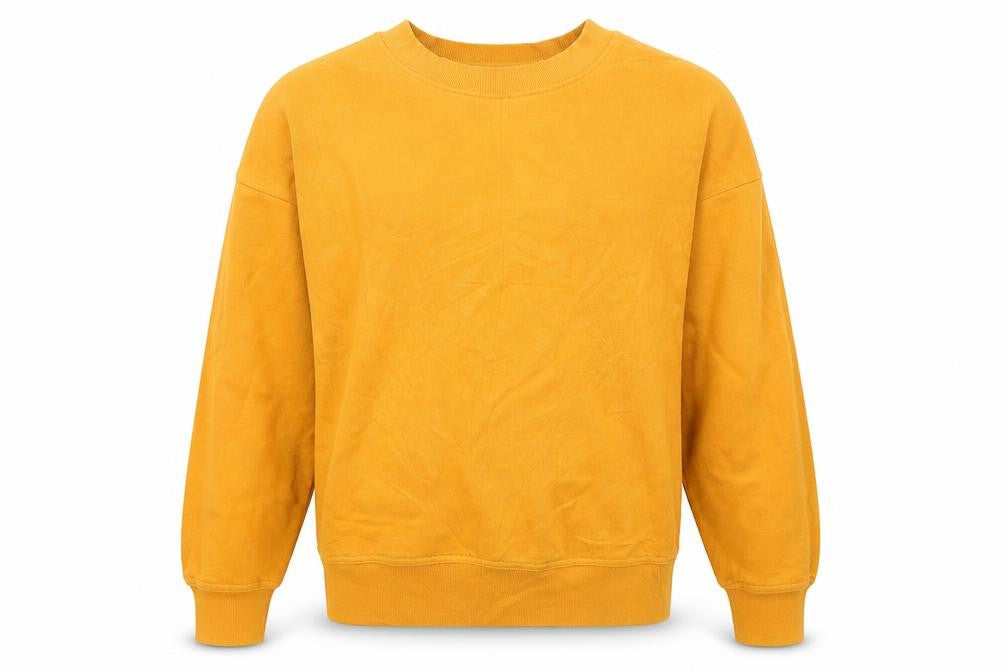 Front view of Next women’s yellow pullover sweatshirt, size UK 6