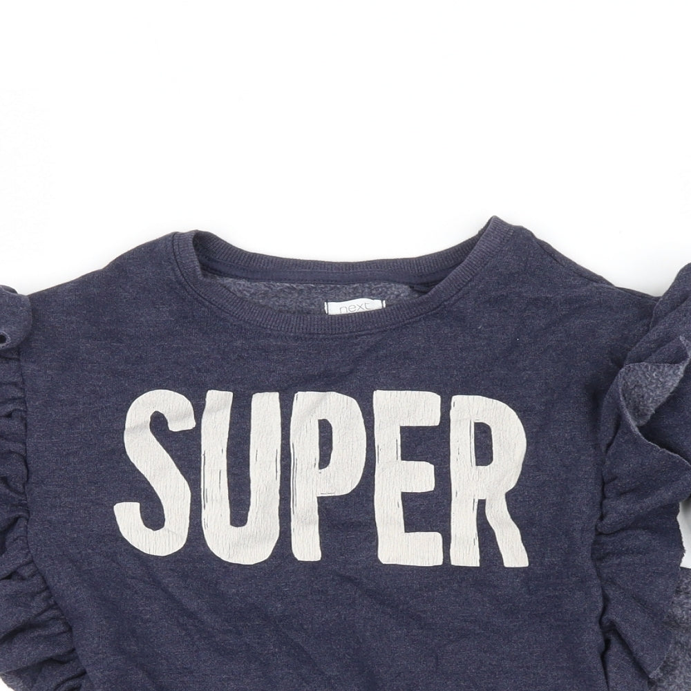NEXT Girls Blue   Pullover Sweatshirt Size 5 Years  - super