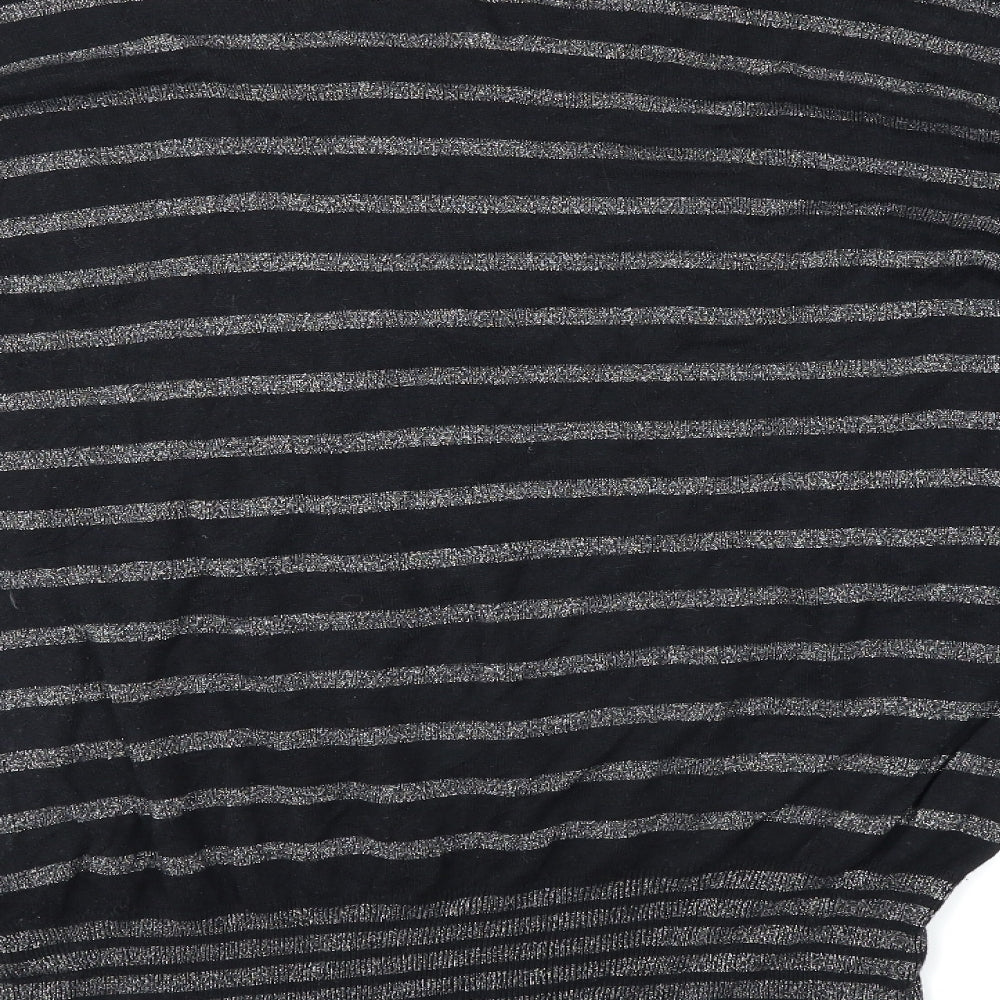Peacocks Womens Black Striped  Pullover Jumper Size 16  - Glitery
