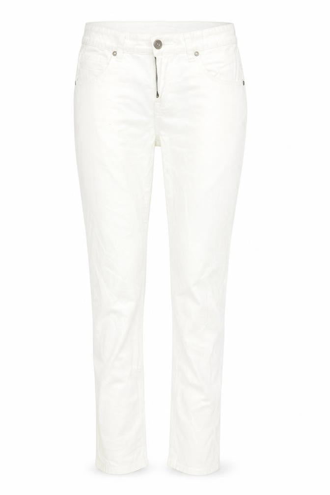 Front view of Diamonds &Divas women’s white denim skinny jeans, size UK 12, 29-inch leg