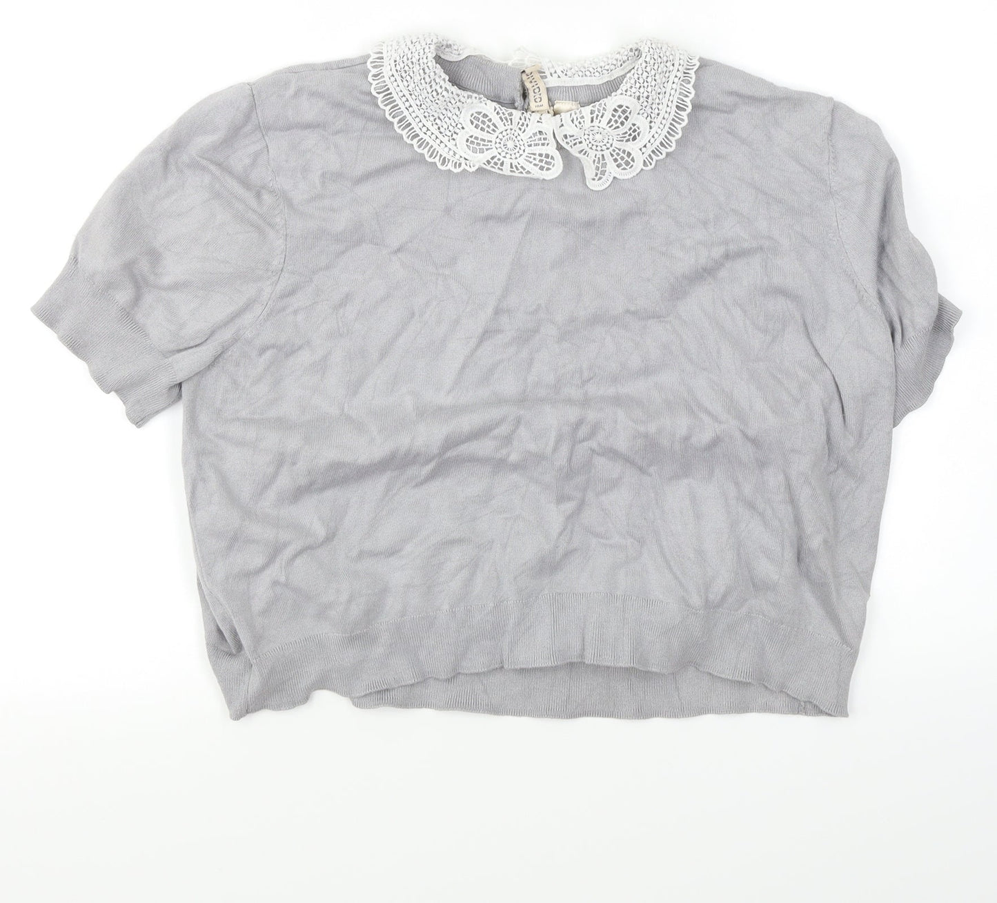Divided Womens Grey   Cropped T-Shirt Size XL