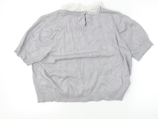 Divided Womens Grey   Cropped T-Shirt Size XL